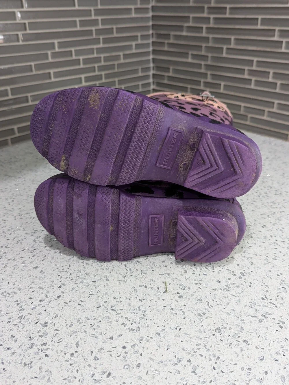 Hunter Kids Original People Leopard Cheetah Animal Print Tall Rainboots Size 13